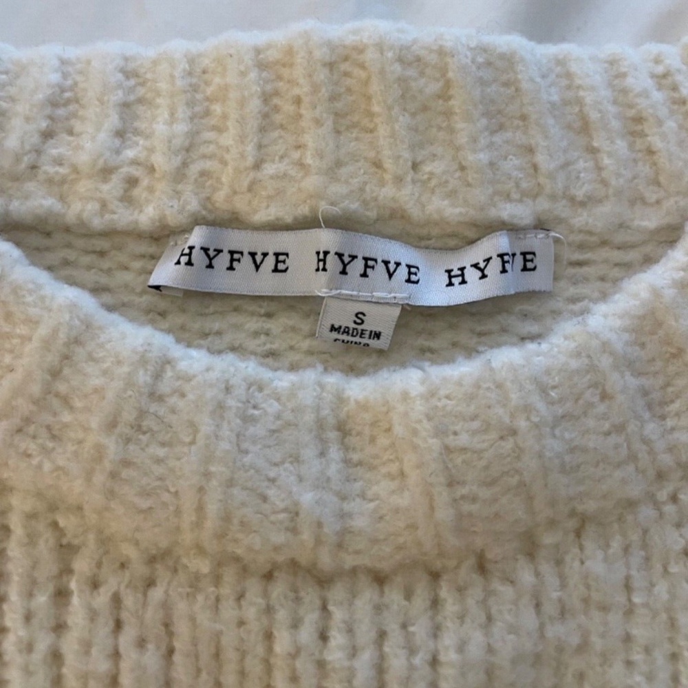 HYFVE Womens Knit Striped Sweater Brown/Cream Cropped Size Small - Picture 6 of 6
